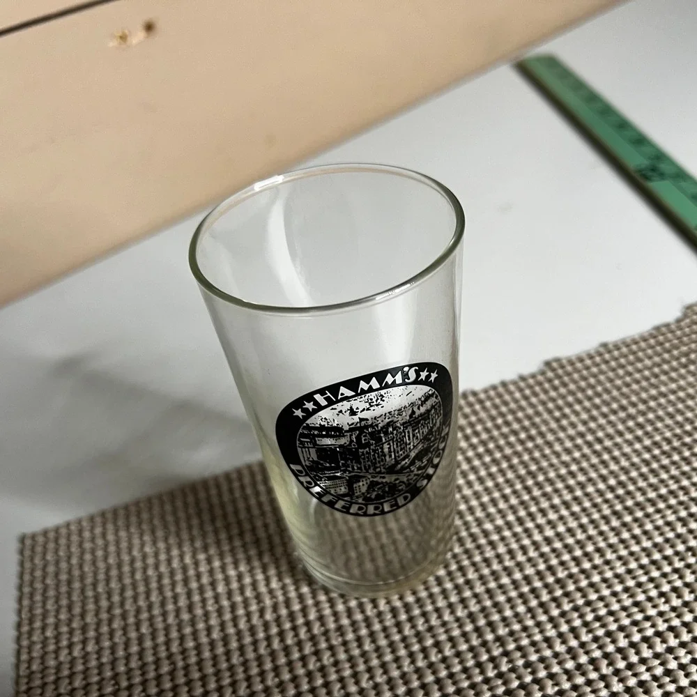 Vintage Hamms Preferred Stock Beer Glass Brewery Graphic Clear Tumbler